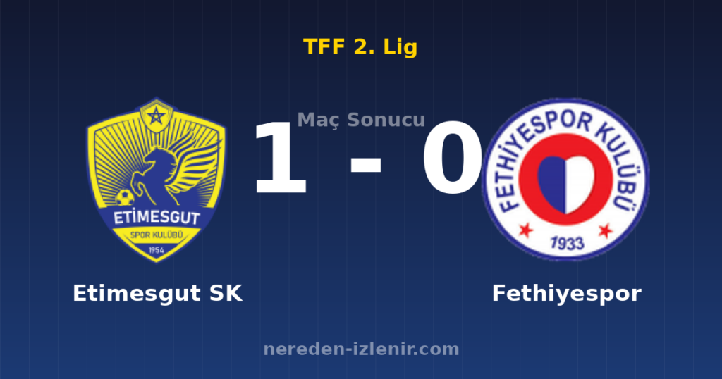 Etimesgut SK 1-0 Fethiyespor