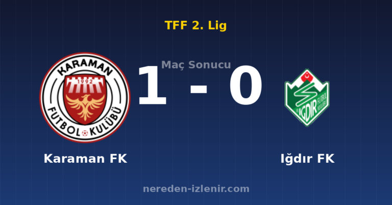 Karaman FK 1-0 Iğdır FK
