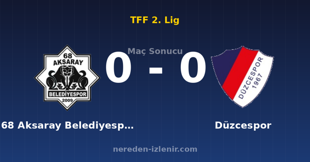 68 Aksaray Belediyespor 0-0 Düzcespor