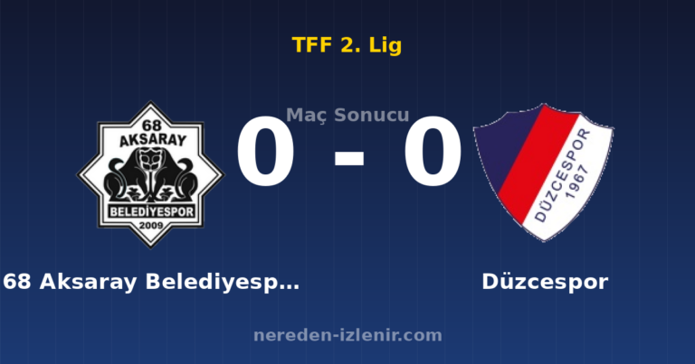68 Aksaray Belediyespor 0-0 Düzcespor