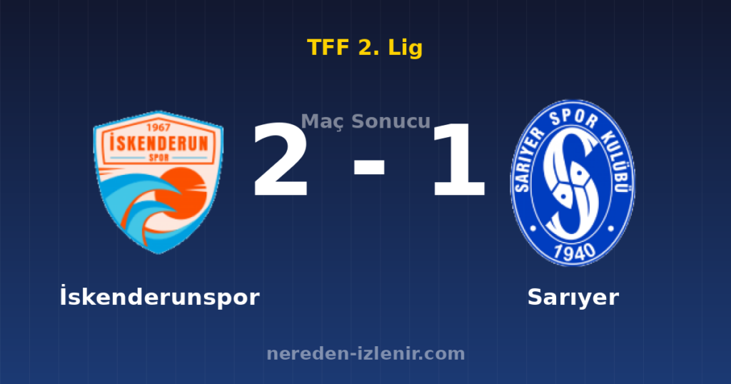 İskenderunspor 2-1 Sarıyer