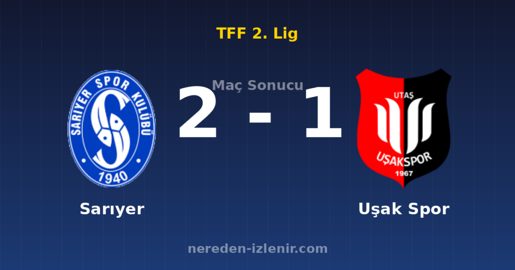 Sarıyer 2-1 Uşak Spor