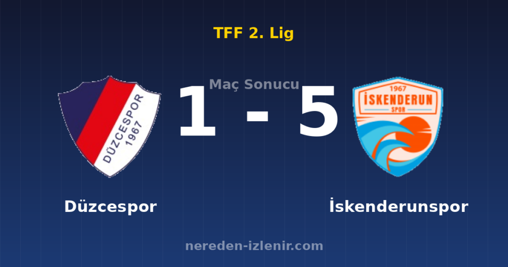 Düzcespor 1-5 İskenderunspor
