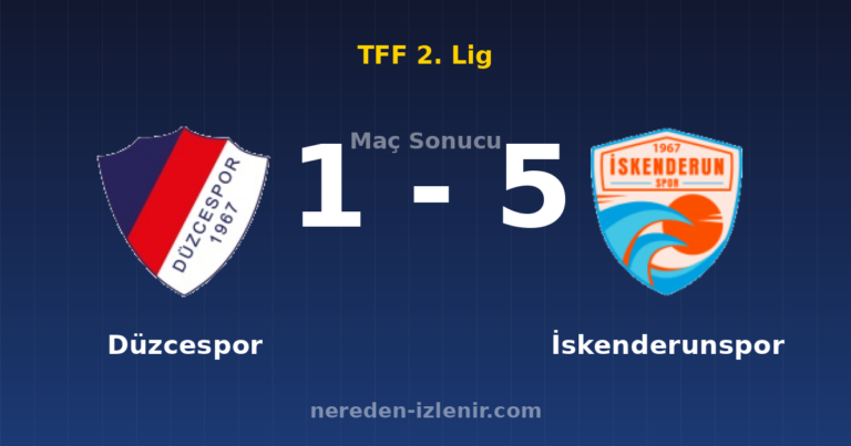 Düzcespor 1-5 İskenderunspor