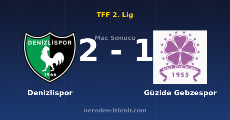 Denizlispor 2-1 Güzide Gebzespor