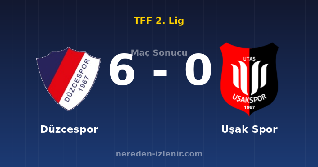 Düzcespor 6-0 Uşak Spor