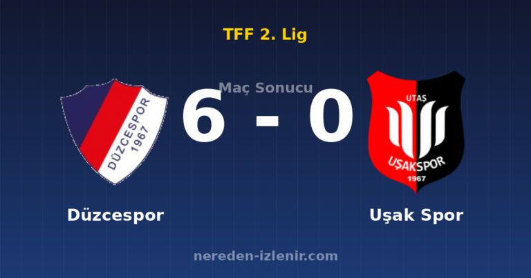 Düzcespor 6-0 Uşak Spor