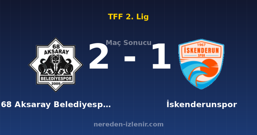 68 Aksaray Belediyespor 2-1 İskenderunspor