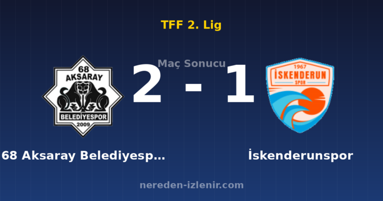 68 Aksaray Belediyespor 2-1 İskenderunspor