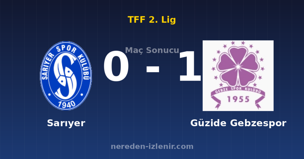 Sarıyer 0-1 Güzide Gebzespor