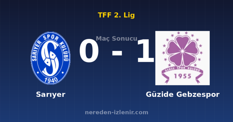 Sarıyer 0-1 Güzide Gebzespor