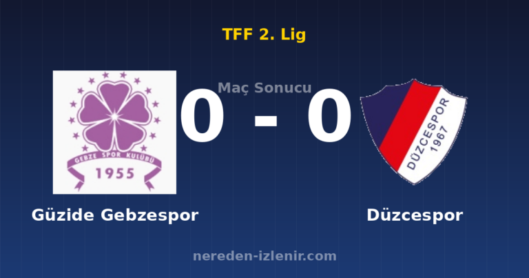Güzide Gebzespor 0-0 Düzcespor