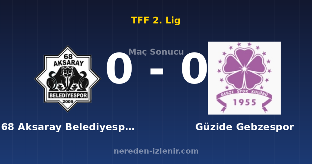 68 Aksaray Belediyespor 0-0 Güzide Gebzespor