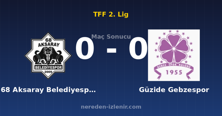 68 Aksaray Belediyespor 0-0 Güzide Gebzespor