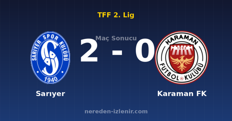 Sarıyer 2-0 Karaman FK