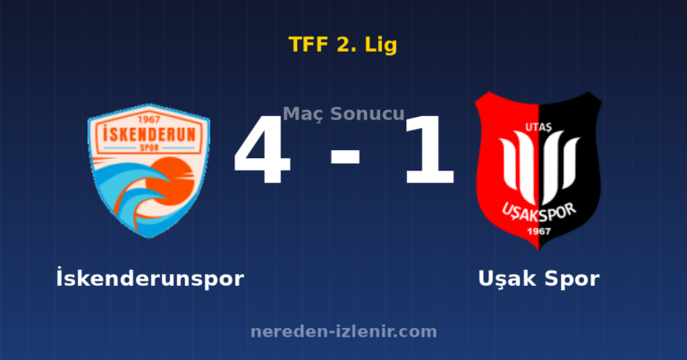 İskenderunspor 4-1 Uşak Spor