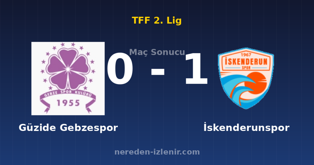 Güzide Gebzespor 0-1 İskenderunspor