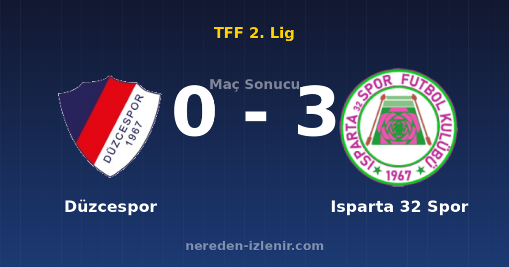 Düzcespor 0-3 Isparta 32 Spor