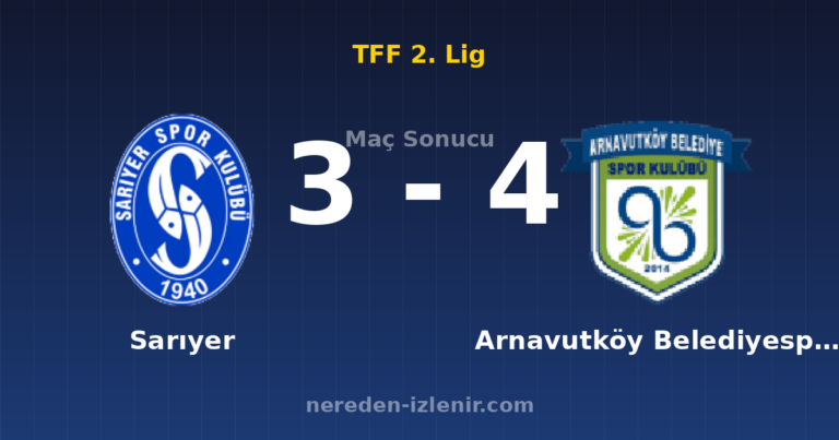 Sarıyer 3-4 Arnavutköy Belediyespor