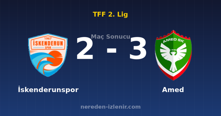 İskenderunspor 2-3 Amed