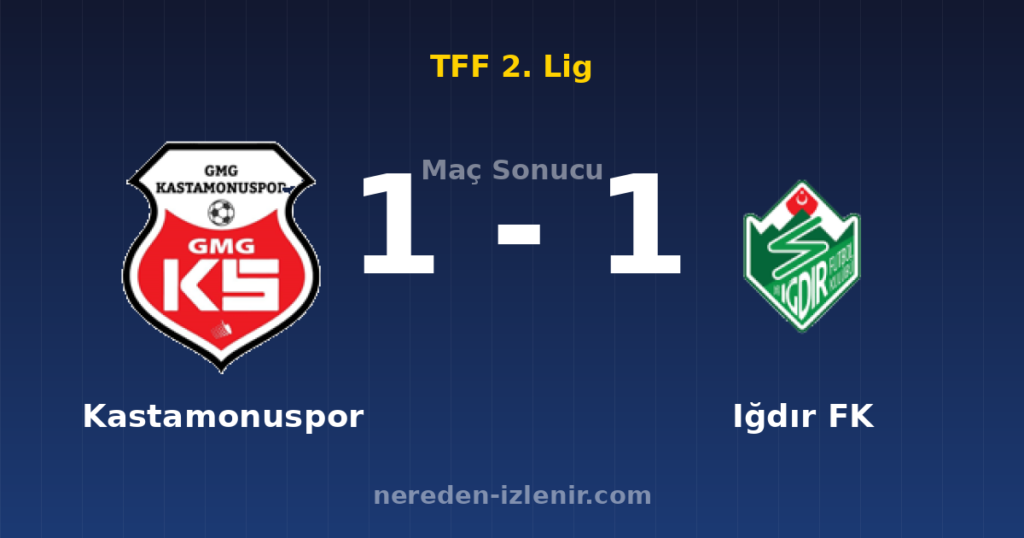 Kastamonuspor 1-1 Iğdır FK