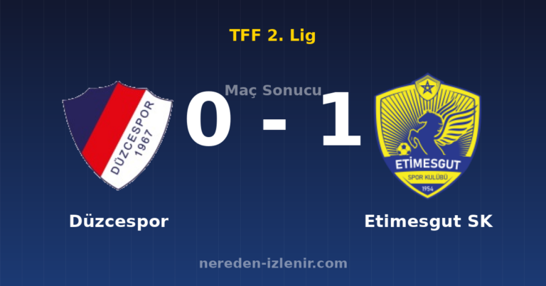 Düzcespor 0-1 Etimesgut SK