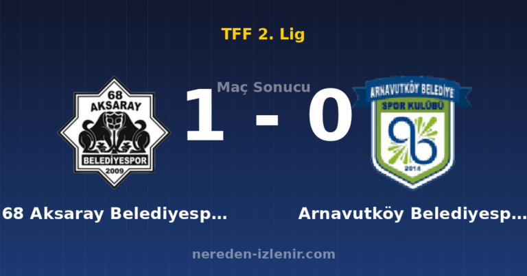 68 Aksaray Belediyespor 1-0 Arnavutköy Belediyespor