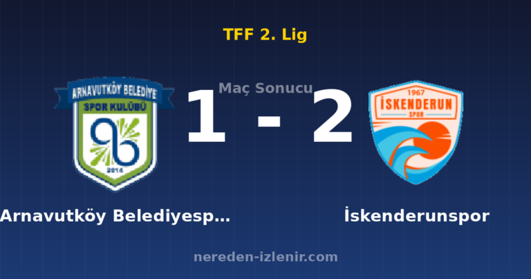Arnavutköy Belediyespor 1-2 İskenderunspor