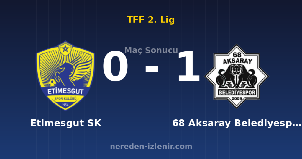 Etimesgut SK 0-1 68 Aksaray Belediyespor
