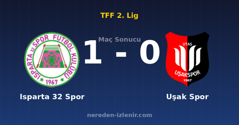 Isparta 32 Spor 1-0 Uşak Spor