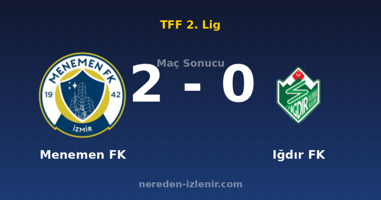 Menemen FK 2-0 Iğdır FK