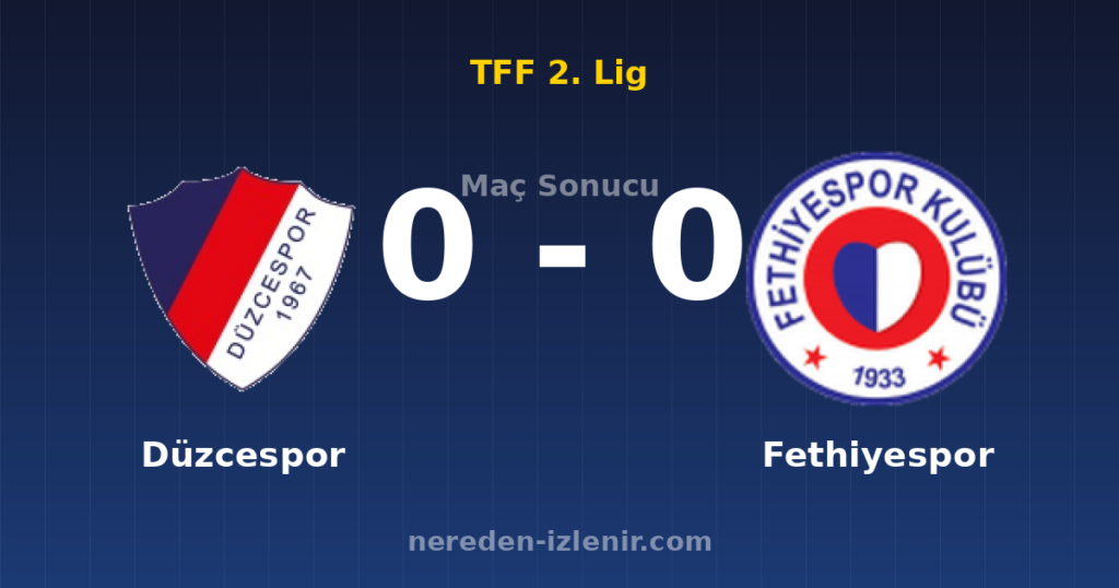 Düzcespor 0-0 Fethiyespor
