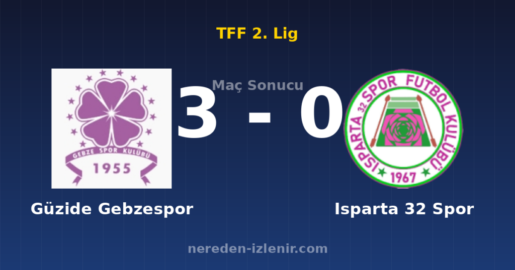 Güzide Gebzespor 3-0 Isparta 32 Spor