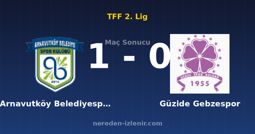 Arnavutköy Belediyespor 1-0 Güzide Gebzespor