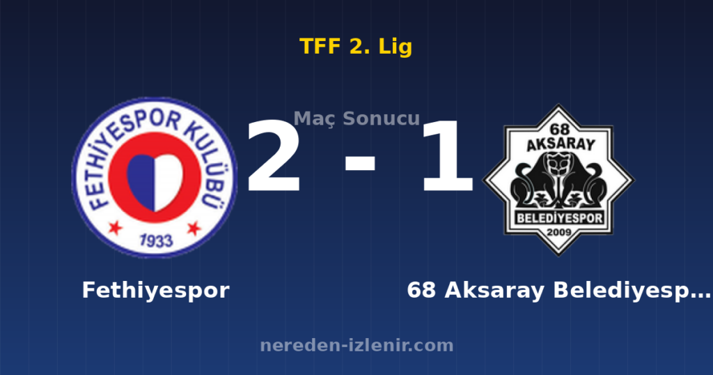 Fethiyespor 2-1 68 Aksaray Belediyespor
