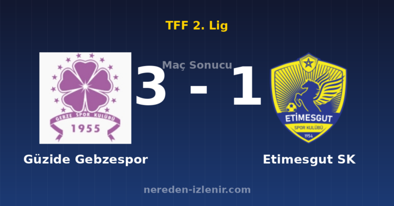 Güzide Gebzespor 3-1 Etimesgut SK
