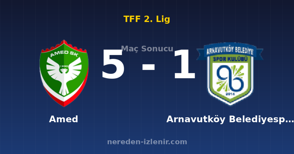Amed 5-1 Arnavutköy Belediyespor