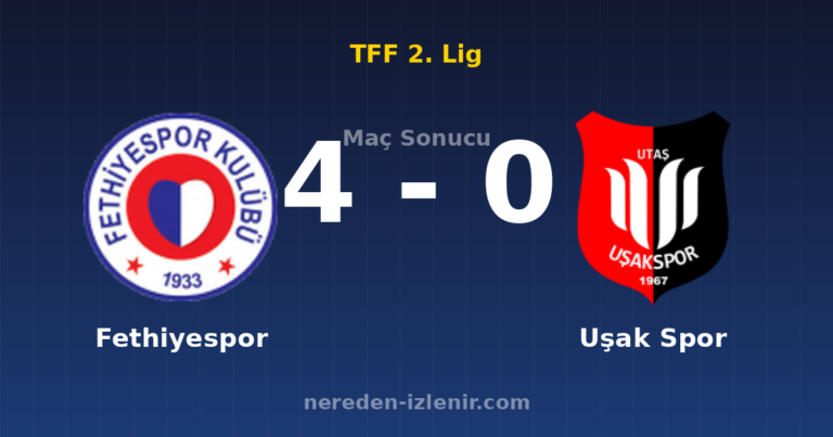 Fethiyespor 4-0 Uşak Spor