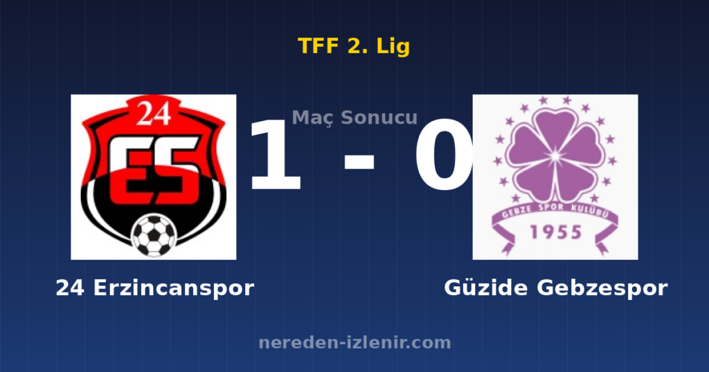 24 Erzincanspor 1-0 Güzide Gebzespor