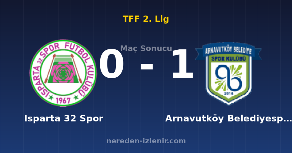 Isparta 32 Spor 0-1 Arnavutköy Belediyespor