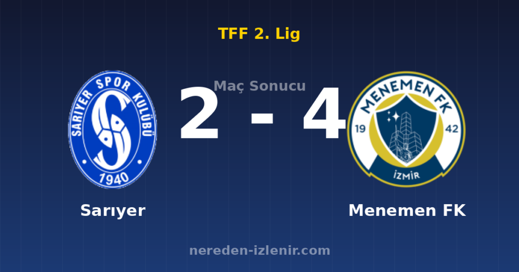 Sarıyer 2-4 Menemen FK