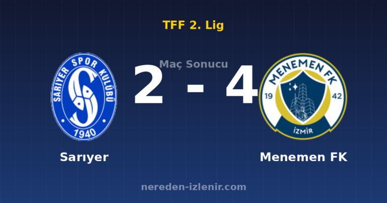 Sarıyer 2-4 Menemen FK