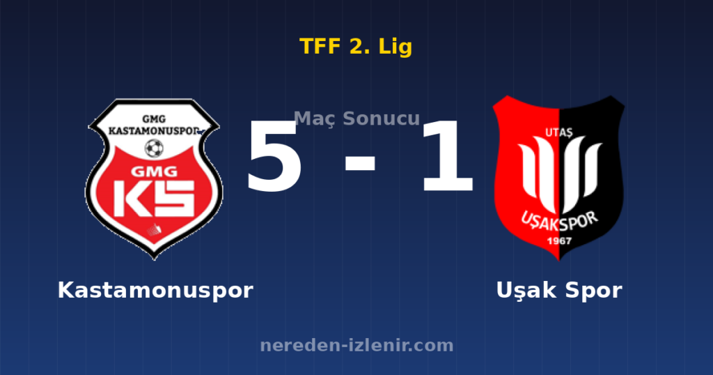 Kastamonuspor 5-1 Uşak Spor