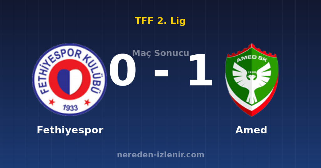Fethiyespor 0-1 Amed
