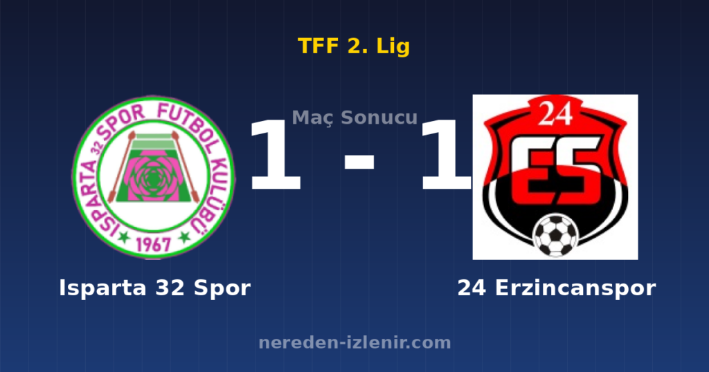 Isparta 32 Spor 1-1 24 Erzincanspor