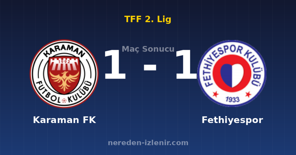 Karaman FK 1-1 Fethiyespor