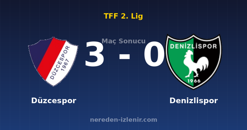 Düzcespor 3-0 Denizlispor