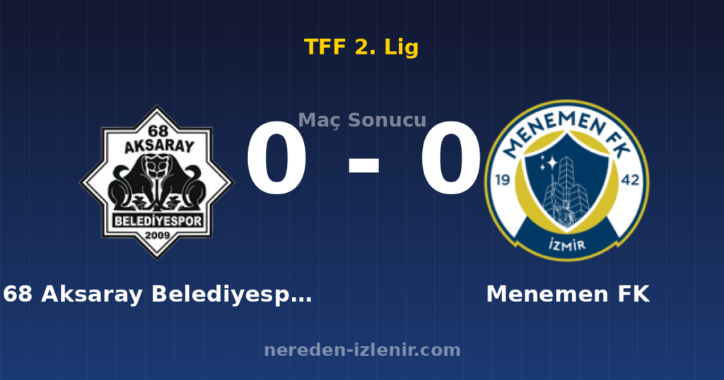 68 Aksaray Belediyespor 0-0 Menemen FK