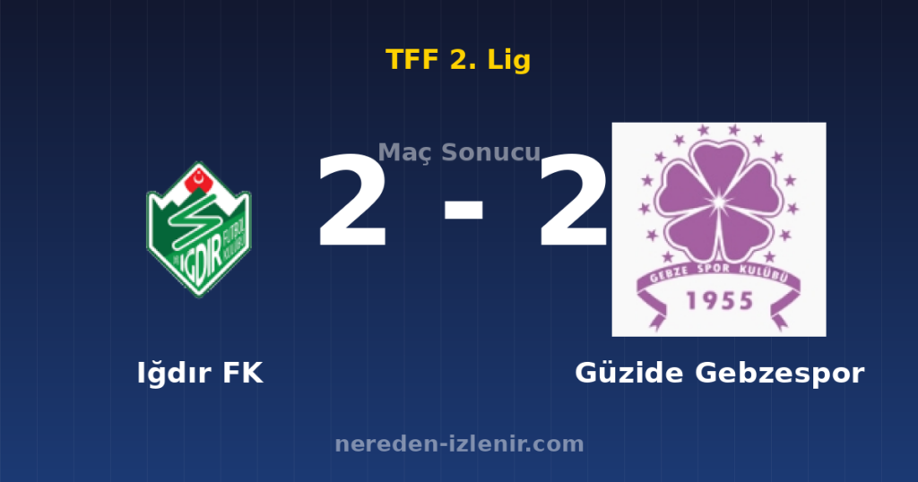 Iğdır FK 2-2 Güzide Gebzespor