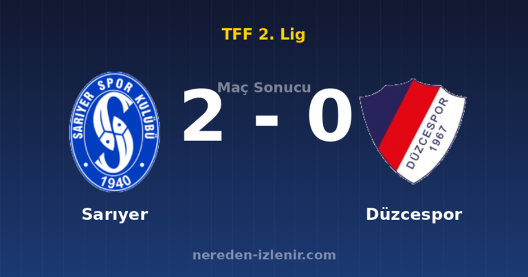 Sarıyer 2-0 Düzcespor